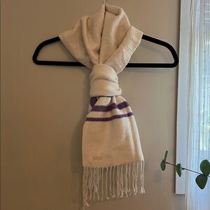 BAM Bamboo Viscose Cream Shawl with Purple Stripes